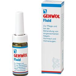 Flasche und Verpackung von Gehwol Fluid zur Fußpflege.