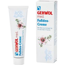 Eine Tube und Schachtel Fußcreme mit einer Blume darauf.